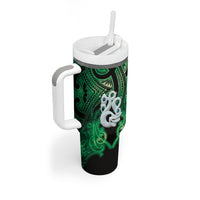 Personalised Maori Matariki Manaia Kakariki Tumbler With Handle Maori Kowhaiwhai Pattern Galaxy