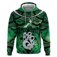 Personalised Maori Matariki Manaia Kakariki Zip Hoodie Maori Kowhaiwhai Pattern Galaxy