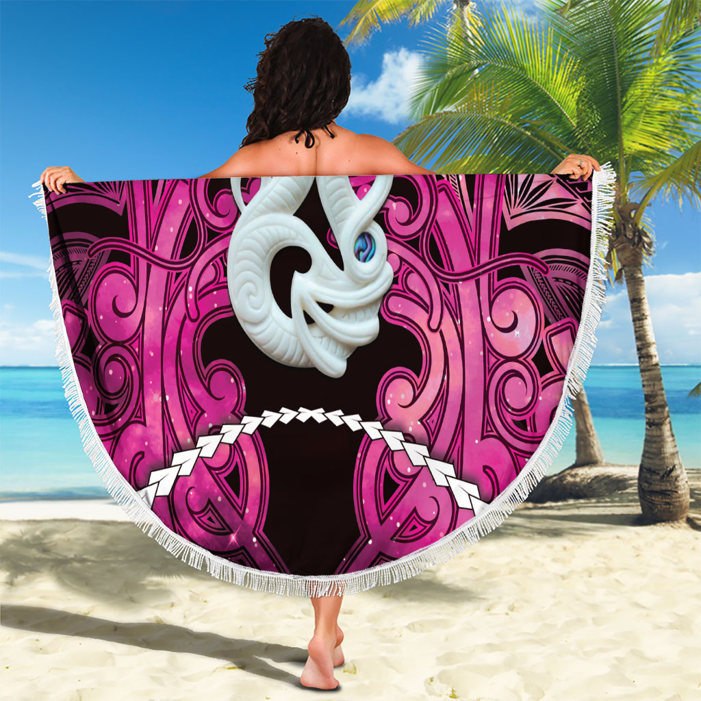 Maori Matariki Manaia Mawhero Beach Blanket Maori Kowhaiwhai Pattern Galaxy