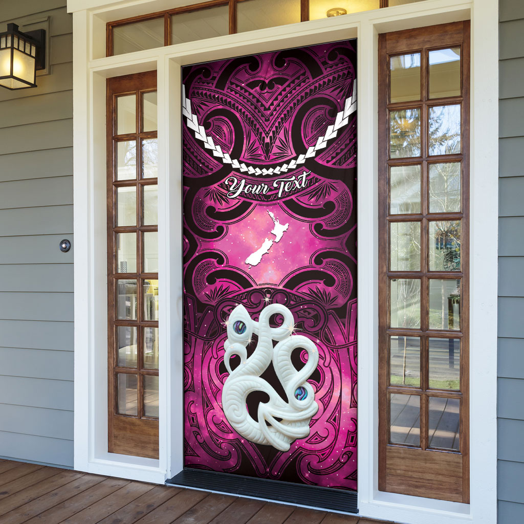 Personalised Maori Matariki Manaia Mawhero Door Cover Maori Kowhaiwhai Pattern Galaxy