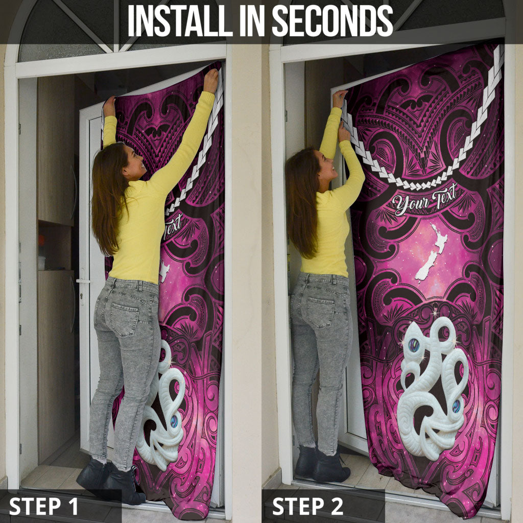 Personalised Maori Matariki Manaia Mawhero Door Cover Maori Kowhaiwhai Pattern Galaxy