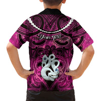 Personalised Maori Matariki Manaia Mawhero Family Matching Off Shoulder Maxi Dress and Hawaiian Shirt Maori Kowhaiwhai Pattern Galaxy LT01 - Polynesian Pride