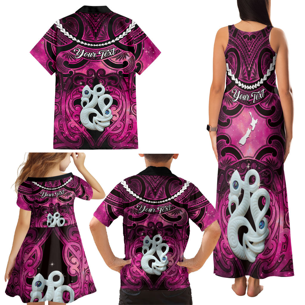 Personalised Maori Matariki Manaia Mawhero Family Matching Tank Maxi Dress and Hawaiian Shirt Maori Kowhaiwhai Pattern Galaxy LT01 - Polynesian Pride