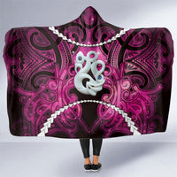 Maori Matariki Manaia Mawhero Hooded Blanket Maori Kowhaiwhai Pattern Galaxy