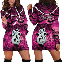 Personalised Maori Matariki Manaia Mawhero Hoodie Dress Maori Kowhaiwhai Pattern Galaxy