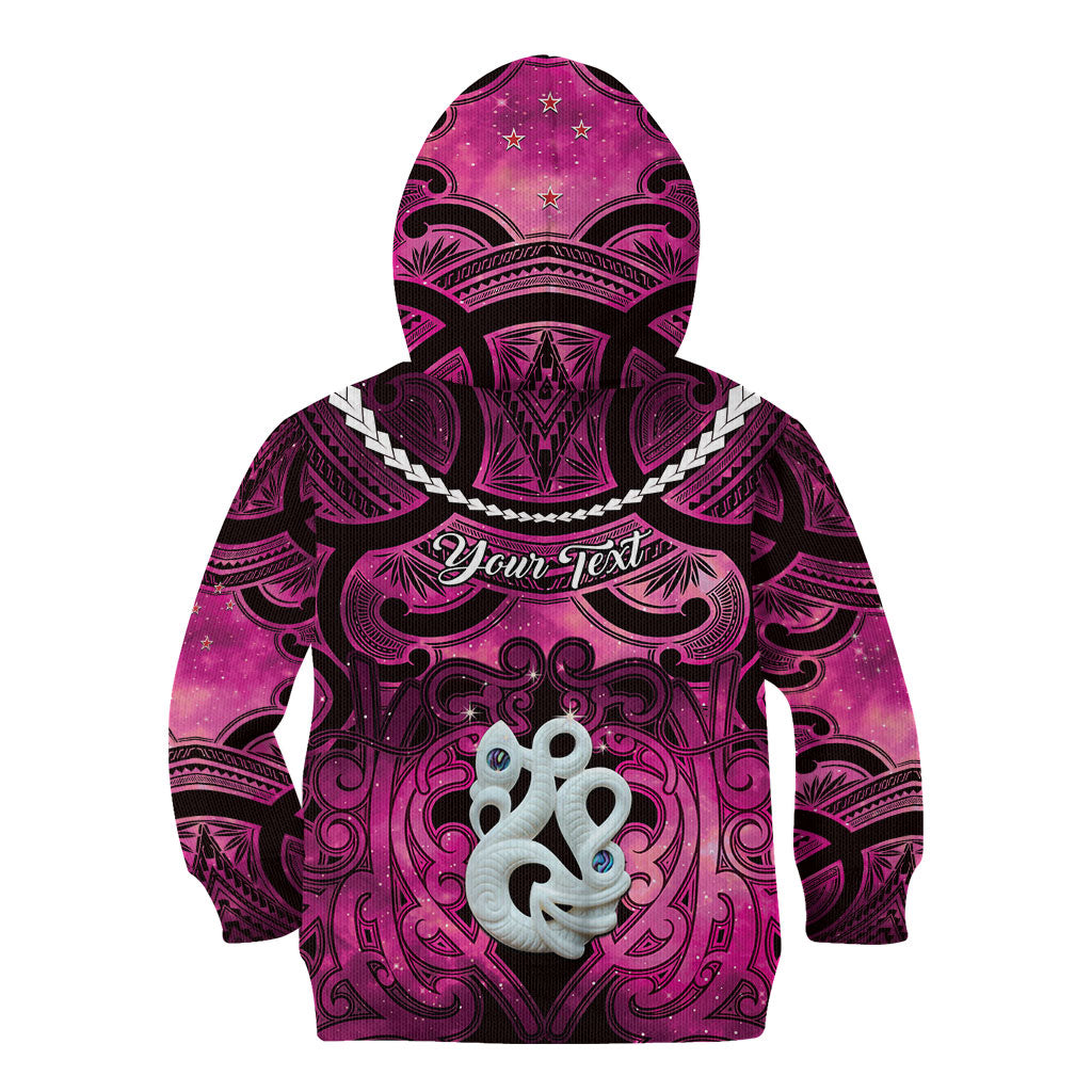 Personalised Maori Matariki Manaia Mawhero Kid Hoodie Maori Kowhaiwhai Pattern Galaxy