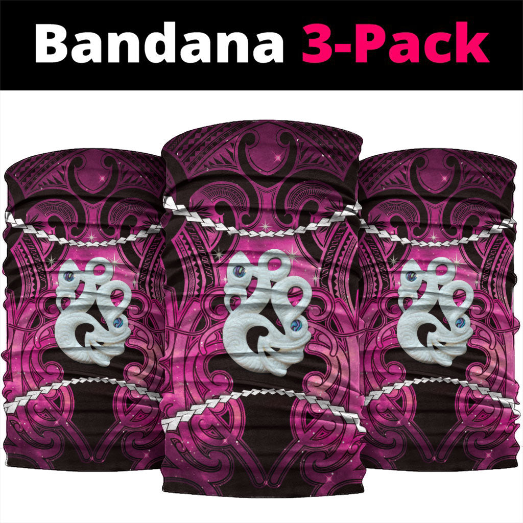 Maori Matariki Manaia Mawhero Neck Gaiter Maori Kowhaiwhai Pattern Galaxy