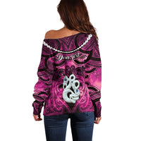 Personalised Maori Matariki Manaia Mawhero Off Shoulder Sweater Maori Kowhaiwhai Pattern Galaxy