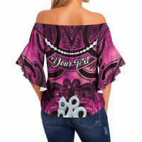 Personalised Maori Matariki Manaia Mawhero Off Shoulder Wrap Waist Top Maori Kowhaiwhai Pattern Galaxy LT01 - Polynesian Pride