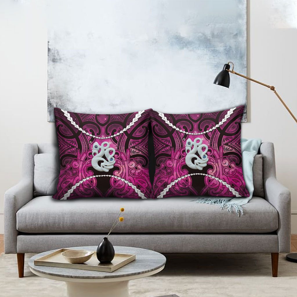 Maori Matariki Manaia Mawhero Pillow Cover Maori Kowhaiwhai Pattern Galaxy