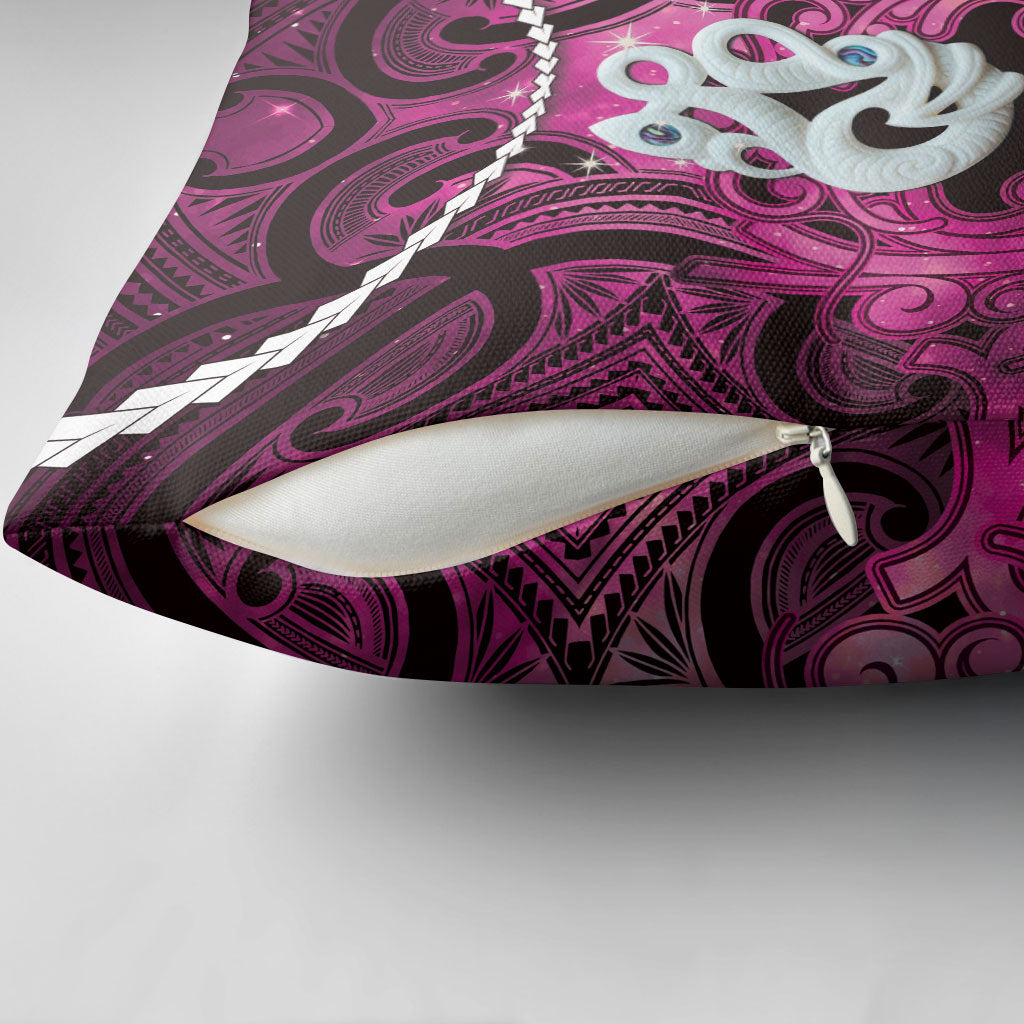 Maori Matariki Manaia Mawhero Pillow Cover Maori Kowhaiwhai Pattern Galaxy