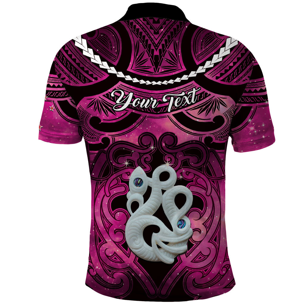 Personalised Maori Matariki Manaia Mawhero Polo Shirt Maori Kowhaiwhai Pattern Galaxy