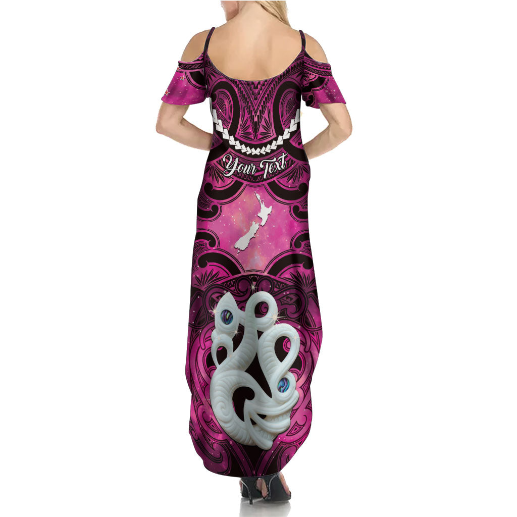 Personalised Maori Matariki Manaia Mawhero Summer Maxi Dress Maori Kowhaiwhai Pattern Galaxy