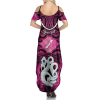 Personalised Maori Matariki Manaia Mawhero Summer Maxi Dress Maori Kowhaiwhai Pattern Galaxy