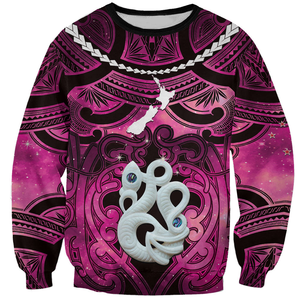 Personalised Maori Matariki Manaia Mawhero Sweatshirt Maori Kowhaiwhai Pattern Galaxy