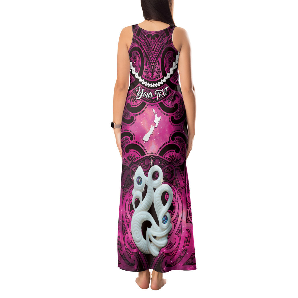 Personalised Maori Matariki Manaia Mawhero Tank Maxi Dress Maori Kowhaiwhai Pattern Galaxy