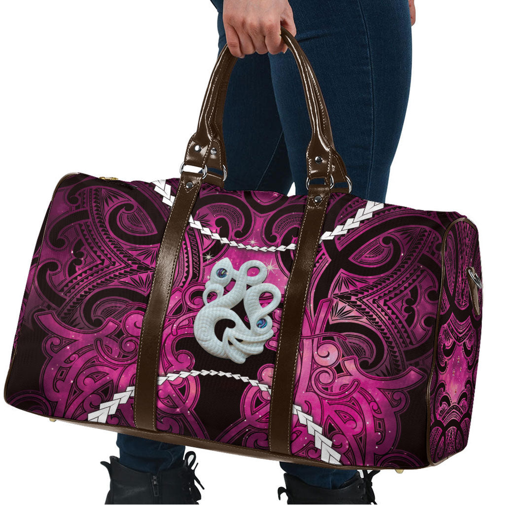 Maori Matariki Manaia Mawhero Travel Bag Maori Kowhaiwhai Pattern Galaxy