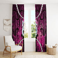 Maori Matariki Manaia Mawhero Window Curtain Maori Kowhaiwhai Pattern Galaxy