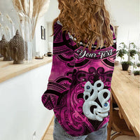 Personalised Maori Matariki Manaia Mawhero Women Casual Shirt Maori Kowhaiwhai Pattern Galaxy
