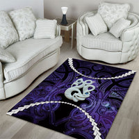 Maori Matariki Manaia Waiporoporo Area Rug Maori Kowhaiwhai Pattern Galaxy