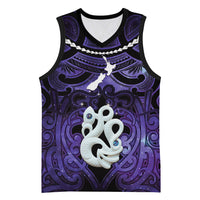 Personalised Maori Matariki Manaia Waiporoporo Basketball Jersey Maori Kowhaiwhai Pattern Galaxy
