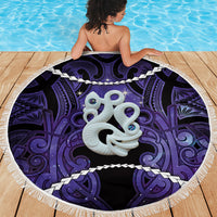 Maori Matariki Manaia Waiporoporo Beach Blanket Maori Kowhaiwhai Pattern Galaxy