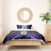 Maori Matariki Manaia Waiporoporo Bedding Set Maori Kowhaiwhai Pattern Galaxy