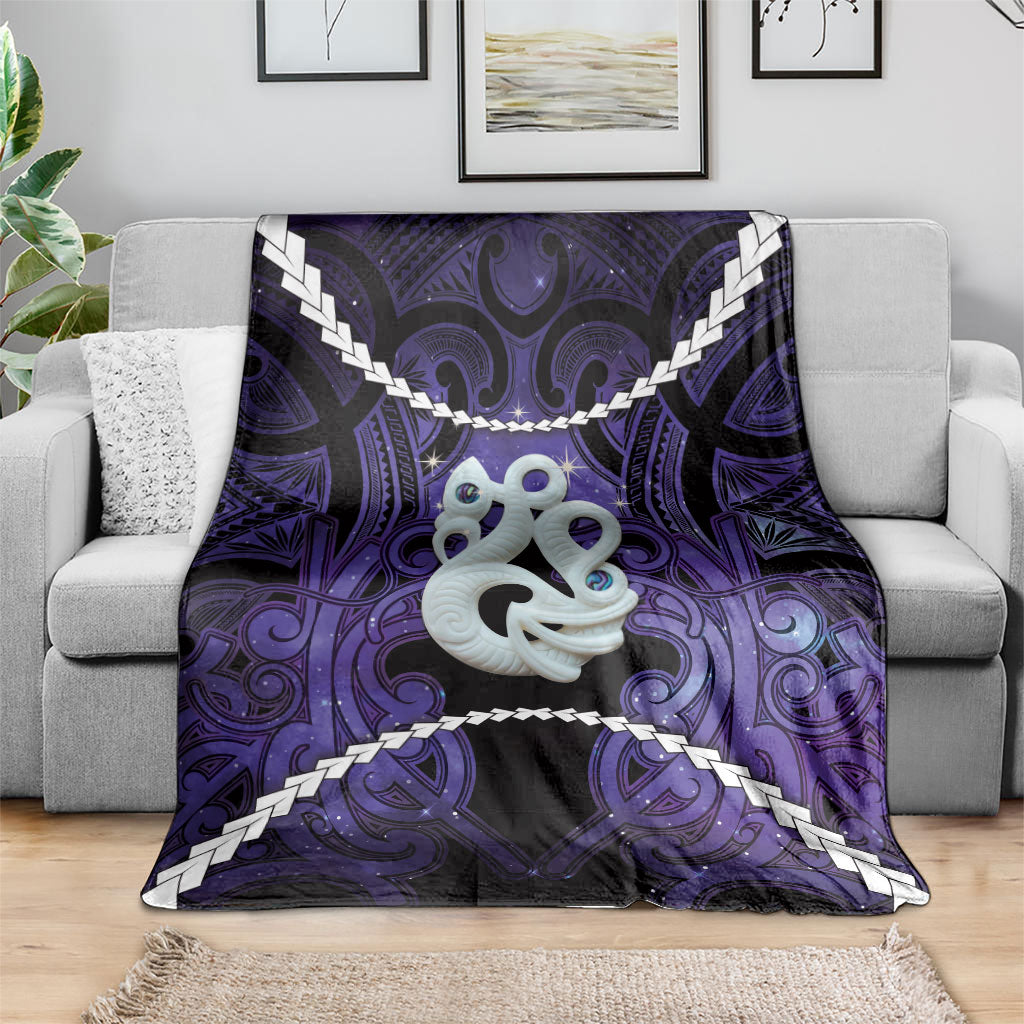 Maori Matariki Manaia Waiporoporo Blanket Maori Kowhaiwhai Pattern Galaxy