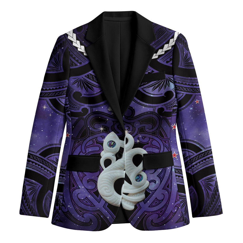 Personalised Maori Matariki Manaia Waiporoporo Blazer Maori Kowhaiwhai Pattern Galaxy