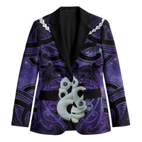 Personalised Maori Matariki Manaia Waiporoporo Blazer Maori Kowhaiwhai Pattern Galaxy