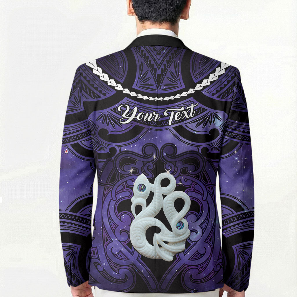 Personalised Maori Matariki Manaia Waiporoporo Blazer Maori Kowhaiwhai Pattern Galaxy