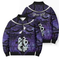 Personalised Maori Matariki Manaia Waiporoporo Bomber Puffer Jacket Maori Kowhaiwhai Pattern Galaxy