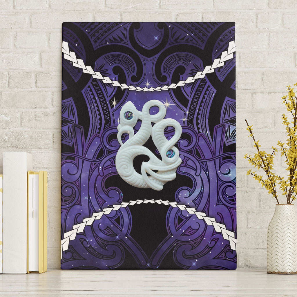 Maori Matariki Manaia Waiporoporo Canvas Wall Art Maori Kowhaiwhai Pattern Galaxy