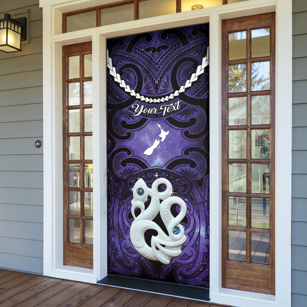 Personalised Maori Matariki Manaia Waiporoporo Door Cover Maori Kowhaiwhai Pattern Galaxy