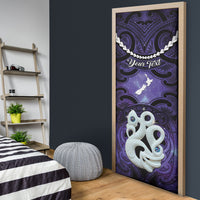 Personalised Maori Matariki Manaia Waiporoporo Door Cover Maori Kowhaiwhai Pattern Galaxy