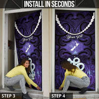 Personalised Maori Matariki Manaia Waiporoporo Door Cover Maori Kowhaiwhai Pattern Galaxy
