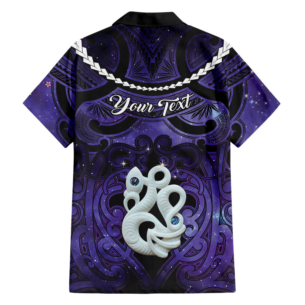 Personalised Maori Matariki Manaia Waiporoporo Family Matching Off Shoulder Maxi Dress and Hawaiian Shirt Maori Kowhaiwhai Pattern Galaxy LT01 - Polynesian Pride