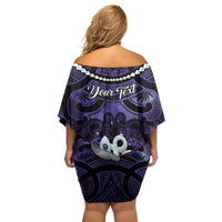 Personalised Maori Matariki Manaia Waiporoporo Family Matching Off Shoulder Short Dress and Hawaiian Shirt Maori Kowhaiwhai Pattern Galaxy LT01 - Polynesian Pride