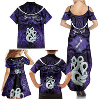 Personalised Maori Matariki Manaia Waiporoporo Family Matching Summer Maxi Dress and Hawaiian Shirt Maori Kowhaiwhai Pattern Galaxy LT01 - Polynesian Pride