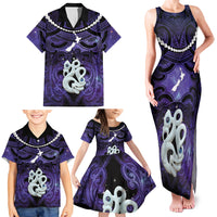Personalised Maori Matariki Manaia Waiporoporo Family Matching Tank Maxi Dress and Hawaiian Shirt Maori Kowhaiwhai Pattern Galaxy LT01 - Polynesian Pride
