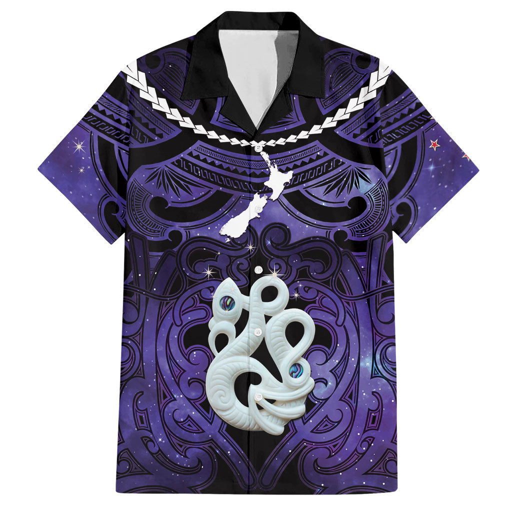 Personalised Maori Matariki Manaia Waiporoporo Hawaiian Shirt Maori Kowhaiwhai Pattern Galaxy