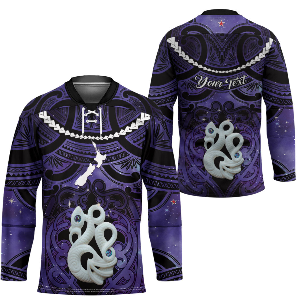 Personalised Maori Matariki Manaia Waiporoporo Hockey Jersey Maori Kowhaiwhai Pattern Galaxy