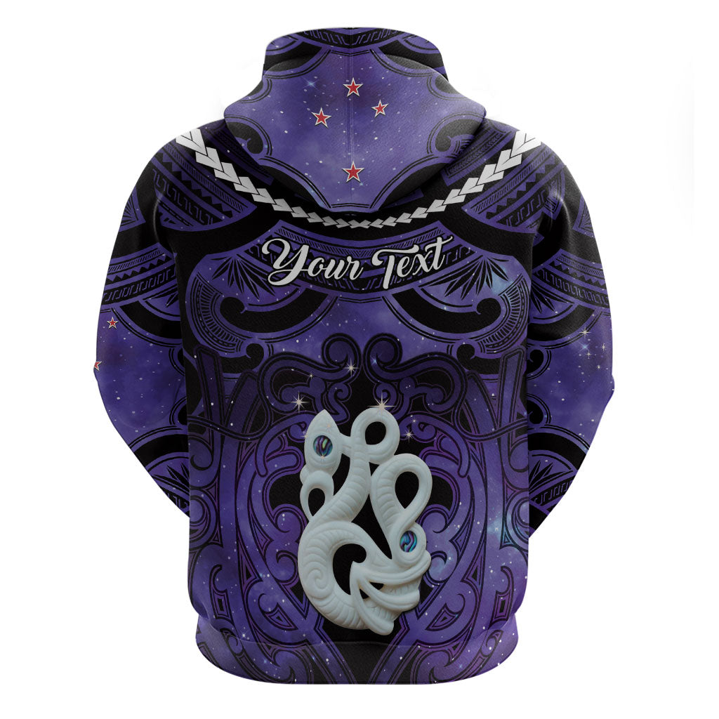 Personalised Maori Matariki Manaia Waiporoporo Hoodie Maori Kowhaiwhai Pattern Galaxy