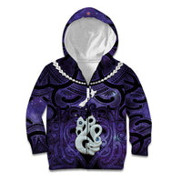 Personalised Maori Matariki Manaia Waiporoporo Kid Hoodie Maori Kowhaiwhai Pattern Galaxy