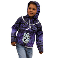 Personalised Maori Matariki Manaia Waiporoporo Kid Hoodie Maori Kowhaiwhai Pattern Galaxy