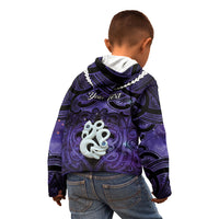 Personalised Maori Matariki Manaia Waiporoporo Kid Hoodie Maori Kowhaiwhai Pattern Galaxy