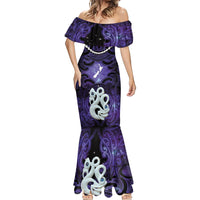 Personalised Maori Matariki Manaia Waiporoporo Mermaid Dress Maori Kowhaiwhai Pattern Galaxy