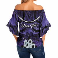 Personalised Maori Matariki Manaia Waiporoporo Off Shoulder Wrap Waist Top Maori Kowhaiwhai Pattern Galaxy LT01 - Polynesian Pride