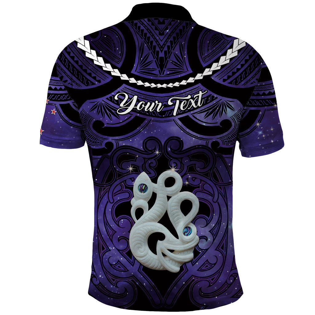 Personalised Maori Matariki Manaia Waiporoporo Polo Shirt Maori Kowhaiwhai Pattern Galaxy