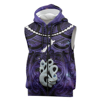 Personalised Maori Matariki Manaia Waiporoporo Sleeveless Zip Hoodie Maori Kowhaiwhai Pattern Galaxy